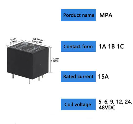 Ηλεκτρομαγνητικός ηλεκτρονόμος 12v 24V 5v 9v jqc-3FF T73 5 καρφιτσών ΣΥΝΕΧΏΝ 4pin μικροϋπολογιστών PCB MPA 10A 5A